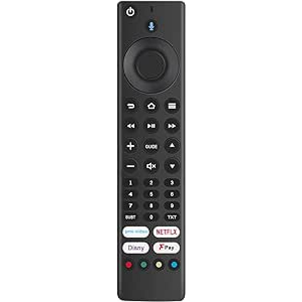 Rezerves balss tālvadības pults, kas piemērota JVC Fire TV Edition LT-32CF600 LT-40CF700 LT-43CF700 ar Prime-Video Netflix Disney+ FREEVIEW-Play