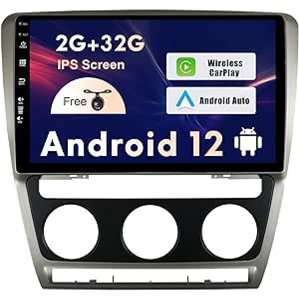 SXAUTO Android 12 IPS automašīnas radio, kas piemērots Skoda Octavia (2007-2009) - Iebūvēts Carplay / Android Car - Bezmaksas atpakaļgaitas kamera - 2G + 32G - Stūres vadība WiFi DAB Fast Boot 4G BT - 2 Din 10,1 collas