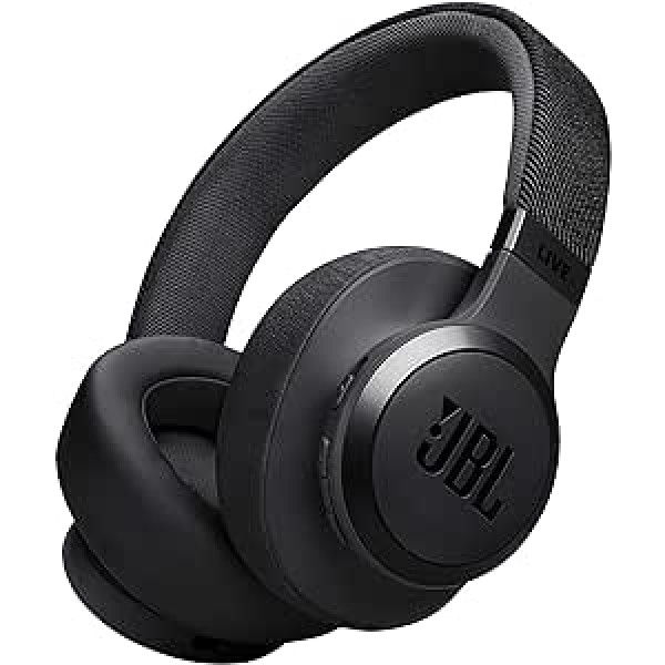 JBL Live 770 NC — Bluetooth austiņas uz ausīm ar adaptīvo trokšņu slāpēšanu — bezvadu austiņas – raksturīgs skaņas un balss palīgs — ilgstoša mūzikas baudīšana līdz 65 stundām — melna