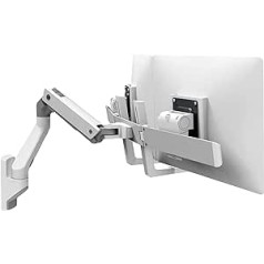 ERGOTRON HX Dual Monitor Arm in White - Wall Mount with Patented CF Technology for 2 Screens up to 32 Inches, 29.2 cm Height Adjustment, VESA Standard