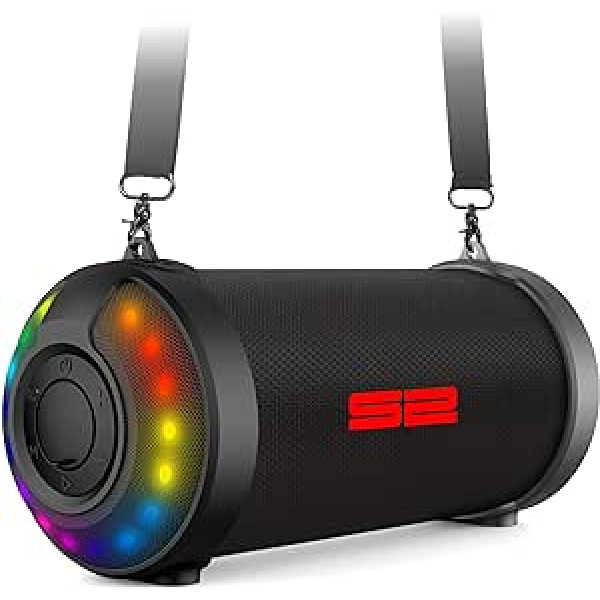 S2-Digital S-Tube LED āra Bluetooth skaļrunis ar FM radio un RGB LED gaismas efektu