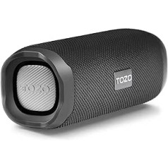 TOZO PA2 Bluetooth skaļrunis ar diviem draiveriem un divām basu membrānām, dziļa basa skaļa stereo skaņa, IPX8 ūdensizturīgs, 25 stundu atskaņošanas laiks, pielāgota EQ lietotne, pārnēsājama mūzikas kaste mājām, āra, biroja vajadzībām