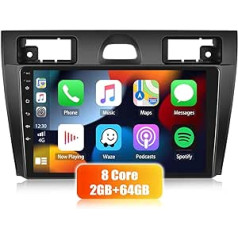 8 kodolu Android 13 automašīnas radio dubultā DIN ar navigācijas sistēmu Ford Fiesta 2006-2011, 2G + 64G, 9 collu ekrāns ar Carplay bezvadu Android automašīnas DSP RDS Bluetooth spoguļa saiti