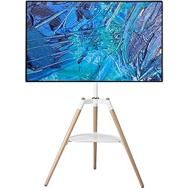 ETHU Tripod Easel TV Stand for 32-65 Inch Screen Flat Curved Screen Height Adjustable Studio TV Display Stand with 140° Rotation for Bedroom, Living Room, Corner TV Stand