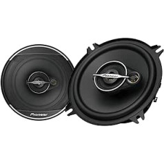 Pioneer TS-A1371F 13 cm 3 virzienu koaksiālo skaļruņu komplekts ar 2 skaļruņiem (maksimāli 300 W, katrs 50 W), jaudīga skaņa, augsta efektivitāte, 54 mm uzstādīšanas dziļums, 121 mm uzstādīšanas izgriezums, ar režģi