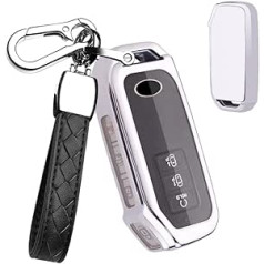 HIBEYO Smart Car Key Case Der KIA Cover Key Case Aizsargvāciņš TPU priekš Kia Seltos EV6 Stinger Sportage Sorento K5 Key Box Key Fob Tālvadības pults Sudrabs