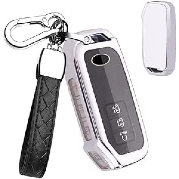 HIBEYO Smart Car Key Case Der KIA Cover Key Case Aizsargvāciņš TPU priekš Kia Seltos EV6 Stinger Sportage Sorento K5 Key Box Key Fob Tālvadības pults Sudrabs