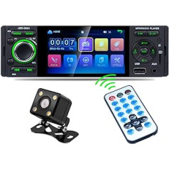 1 x DIN automašīnas radio multivides video atskaņotājs skārienekrāns 4,1 collas Bluetooth spoguļa savienojuma AUX automašīnas stereo galvas bloks ar atpakaļgaitas kameru