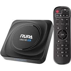 RUPA Android TV Box 11.0, Smart TV Box 4GB RAM 32GB ROM RK3566 Quad-Core 64-Bit ARM Cortex-A53 CPU Support HD 3D 4K 6K 8K 2.4G/5Ghz WiFi BT 4.0 USB 3.0 LAN 1000M Set Top TV Box