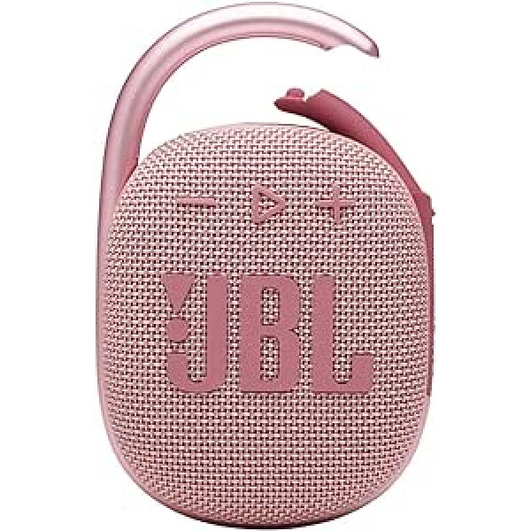 JBL Clip 4 — pārnēsājams mini Bluetooth skaļrunis, liels audio un izteiksmīgs bass, iebūvēta karabīne, skaļrunis lietošanai mājās, ārā un ceļojumiem — (rozā krāsā)