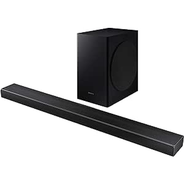 Samsung Soundbar HW-Q60T — skaņas 360 W 5,1 kanālu bezvadu zemfrekvences skaļrunis, Dolby Digital 5.1, DTS Virtual:X, Q-Symphony un akustiskā stara tehnoloģija