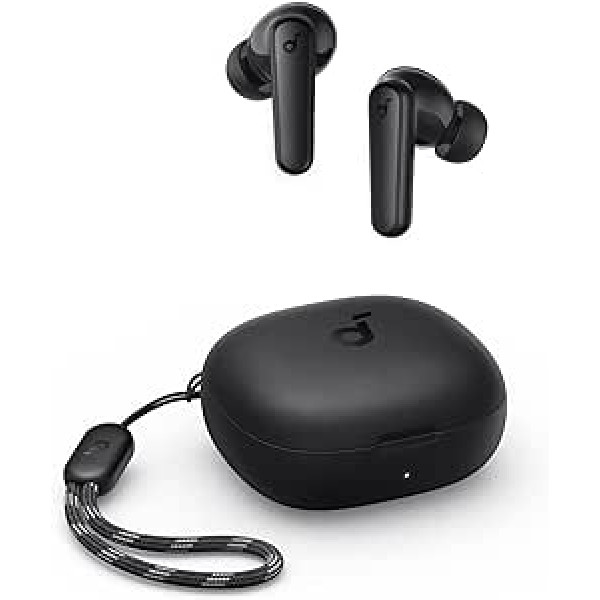 Anker P20i Kabellose Bluetooth Kopfhörer in-Ear, 10 mm Treiber, Anpassbarer EQ, 30 Std. Spielzeit, IPX5 wasserfest, 2 Mikros mit KI, einzeln verwendbar (Schwarz) (Generalüberholt)