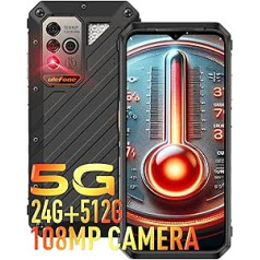 Ulefone Armor 18 Ultra 5G āra viedtālrunis 24G + 512GB ROM/SD-2048GB āra mobilais tālrunis bez līguma 9600mAh akumulators 66W displejs 6,58 collas 108MP + 32MP kamera Android 13 Dual SIM IP68