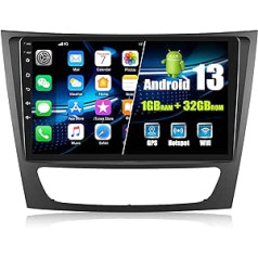 [1+32G] CAMECHO Android automašīnas radio priekš Mercedes Benz E-W211 E320 E500 E350 CLS-W219 radio, 9 collu kapacitīvs skārienekrāns ar WiFi GPS Bluetooth FM/RDS USB spoguļsaite + Canbus + atpakaļgaitas kamera