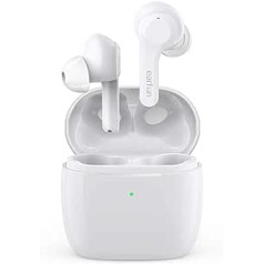 EarFun Air Bluetooth austiņas, ievietotas ausī, bezvadu ar trokšņu slāpēšanas mikrofonu, dziļi basi, skārienvadība, USB-C ātra uzlāde, bezvadu uzlādes kaste, 35 stundu atskaņošanas laiks, IPX7 ūdensizturīgs