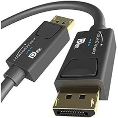 KabelDirekt — 8K DisplayPort kabeļa versija 1,4–2 m + KabelDirekt — Velcro kabeļu saites, piemēram,