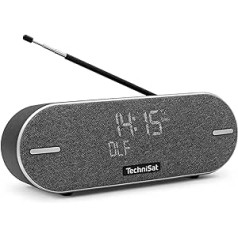 TechniSat DIGITRADIO BT 2 pārnēsājams Premium Bluetooth skaļrunis ar DAB+ digitālo radio (FM, pulkstenis, modinātāja taimeris, ūdeni atgrūdošs korpuss, iecienītākā atmiņa, AUX ieeja, akumulators, 20 vati) antracīts