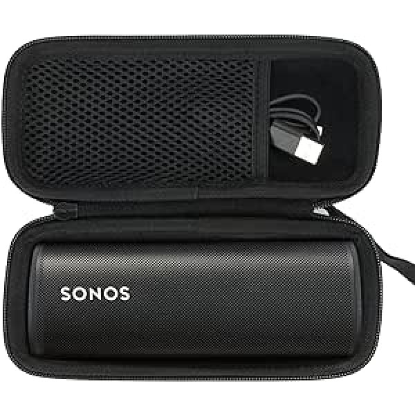 Khanka cietais futrālis Sonos Roam/ROAM SL WLAN WiFi Bluetooth skaļruņa slotam (melns)