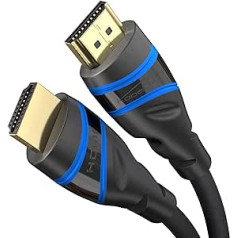 KabelDirekt 8K/4K HDMI 2.1 kabelis — 5 m — HDMI sertificēts augstākajai kvalitātei (8K@60Hz, īpaši liels ātrums/48G, jaunākais standarts, optimāli piemērots PS5/Xbox, monitoram/televizoram/projektoram, melns)