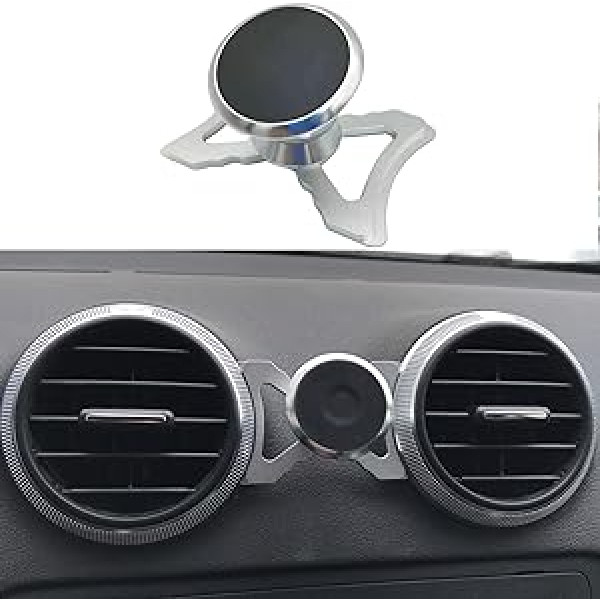 Cookiss Magnetic Mobile Phone Holder Compatible with Audi A3 8P/S3 8P Suitable for Smartphone, Tablet and GPS with Car Mobile Phone Holder 360 Degree Adjustable View (Silver)