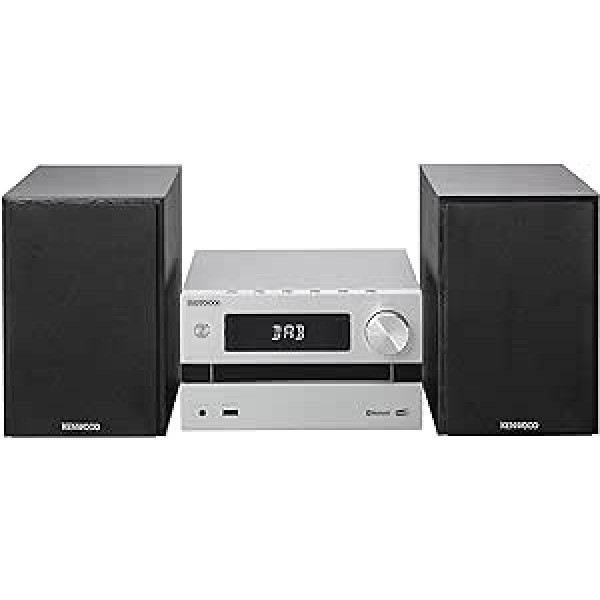 Mikro Hi-Fi sistēma KENWOOD M-720DAB ar CD, USB, Bluetooth, DAB+, FM RDS, līnijas ieeja, IR tālvadības pults, 2 x 25 vati, metāla priekšpuse