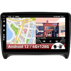 2 DIN Android 12 automašīnas radionavigators priekš Audi TT MK2 8J 2006-2012 | 4 LED atpakaļskata kamera un mikrofons | 9 collas | 6G + 128G | Atbalsta DAB 4G WLAN BT5.0 MirrorLink RDS FM AM