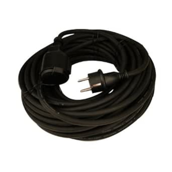 UNITEC Gummi-Verlängerung H05RR-F3G1,5mm² 10m, IP 44, Schwarz