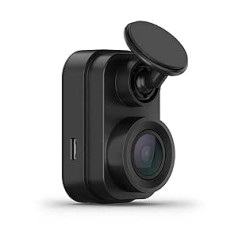 Garmin Dash Cam Mini 2 — īpaši kompakta paneļa kamera ar automātisku negadījumu noteikšanu, platu 140° skata leņķi, asu HD ierakstu 1080p izšķirtspējā, balss vadību un savienotajiem pakalpojumiem (atjaunots)