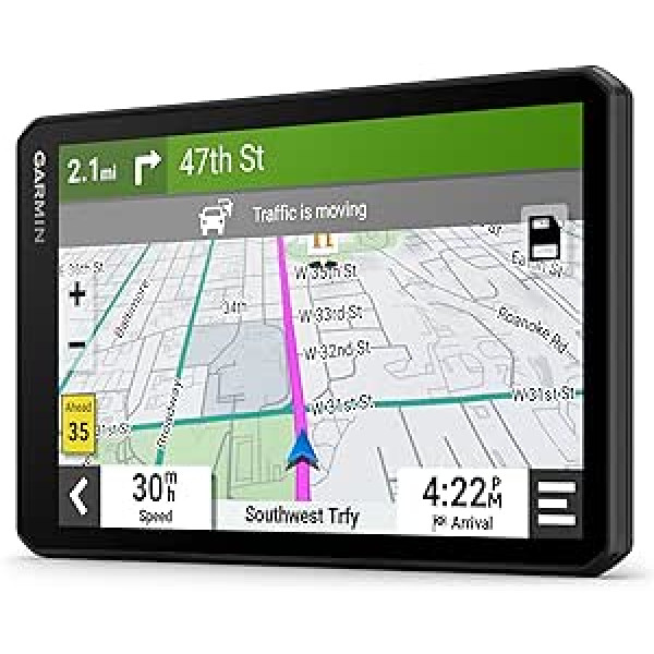 Garmin DriveCam 76 MT-D — Navigācijas ierīce ar integrētu paneļu kameru, sadursmes trauksmi un joslas izbraukšanas palīgu. 6,95 collu HD displejs, 3D ES kartes ar vides zonām, reāllaika satiksmes informācija