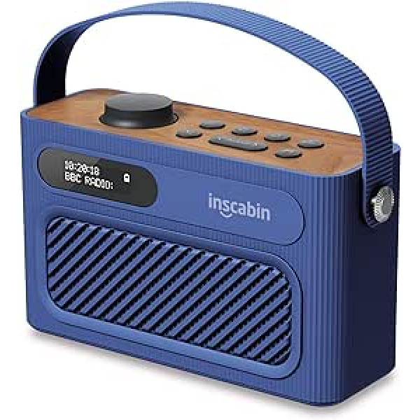 Inscabin M60 pārnēsājams DAB/DAB + FM digitālais radio/pārnēsājams bezvadu skaļrunis ar Bluetooth/stereo skaņu/dubultais skaļrunis/dubultā signalizācija/akumulators/skaists dizains