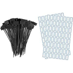 ieguves karte 100 Stück Nylon-Kabelbinder, Etikettenmarker, selbstschließend, für Markierung, Organization, schwarz