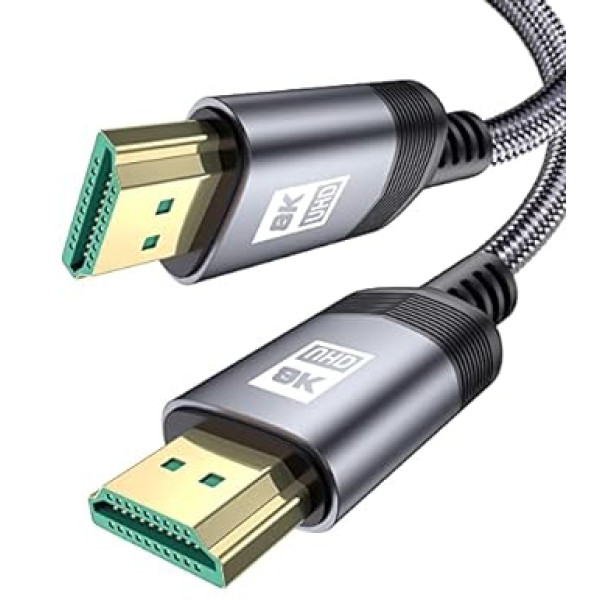 MAXGROUP 8K 10K HDMI 2.1 Cable 6 Metres, 48 Gbps High Speed for Soundbar, PS5 HDMI Cable 8K @ 60Hz 4K @ 120Hz 2K @ 240Hz/144Hz, Dynamic HDR, Dolby Atmos, HDR 10, eARC, Compatible with PS5/4/3 X-BOX
