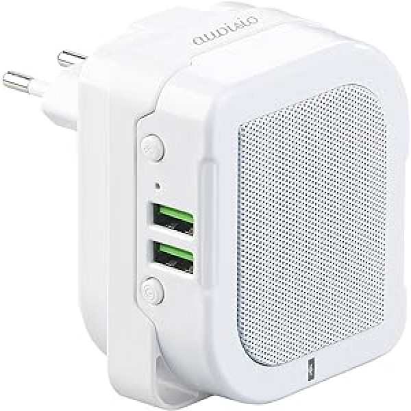 auvisio Mini skaļrunis: 2-in-1 ligzdas skaļrunis un barošanas banka, Bluetooth, brīvroku, 6 W (BT skaļrunis, kastes ligzda, Bluetooth, uzlādes kabelis iPhone)