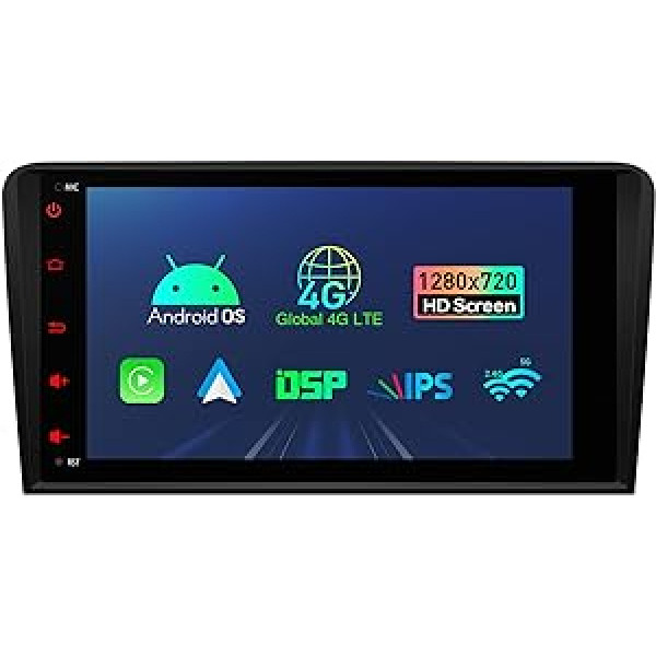 XTRONS 8 collu Android 13 Car Radio Octa Core 2GB 32GB 4G LTE Car Play Android Car DSP WiFi Bluetooth 5.0 GPS USB 1280 x 720 HD IPS ekrāns Izvēles DAB+ DVR TPMS OBD AHD kamera priekš Audi A3 8P S3 RS3