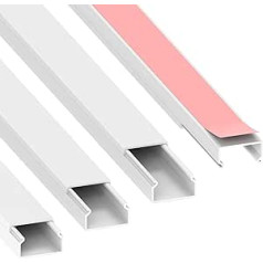 Habengut kabeļu kanāls (pašlīmējošs) 22 x 12 mm PVC Krāsa: balta Garums 4 m (4 x 1 metrs iepakojumā)