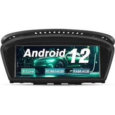 AWESAFE Android Car Radio 8,8 collu IPS skārienekrāns Qualcomm Octa Core 4GB + 64GB ar Android Car Carplay Bluetooth 5. sērijas E60 3. sērijas E90 CIC sistēmai