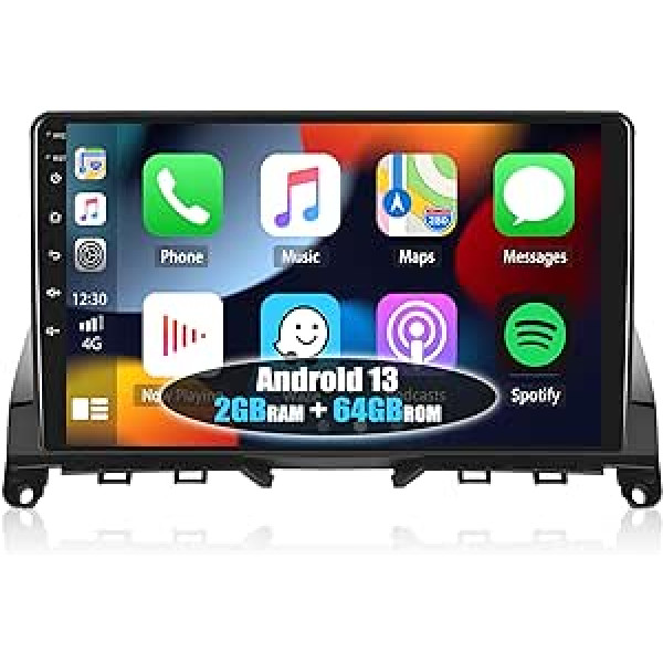 [2G + 32G] CAMECHO Android 11 Carplay Android automašīnas radio ar HiFi skaņu Mercedes Benz C-Class W204 2007-2010, 9 collu 1080P skārienekrāns ar GPS WiFi BT USB FM RDS radio + AHD atpakaļgaitas kamera