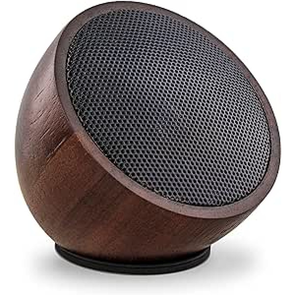 InLine 55380H woodwoom, Mini Bluetooth Walnuss-Holz Lautsprecher, 52mm, braun