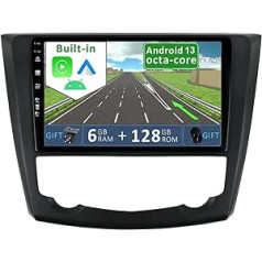 YUNTX [6 GB + 128 GB] Android 12 automašīnas radio ierīcei Renault Kadjar (2015-2019) — [Integrēta CarPlay/Android Car/DSP/GPS] -9 collu IPS 2.5D kamera + MIC-DAB/Mirror Link/Bluetooth 5.0/360 kamera /Stūre