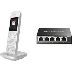 Telekom Speedphone 12 White bezvadu tālrunis un TP-Link TL-SG105E 5 portu Gigabit Easy Smart Managed tīkla slēdzis