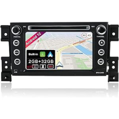 JOYX Android 12 automašīnu radio, kas piemērots Suzuki Grand Vitara 2005.-2018. Atpakaļskata kamera bez maksas | 7 collas | 2G + 32G | GPS 2 DIN | Atbalstiet Stūres vadības ierīci Dab 4G WiFi Carplay Bluetooth 5.0