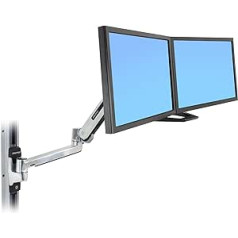 Ergotron Dual-Monitor- und Griff-Set, Montageset (Griff, 2 Halterungen, Bogenmontagearm, Montagezubehör) 2 LCD displejiem, Schwarz, Bildschirmgröße: bis zu 66 cm (26 Zoll), für P/N:-45-635