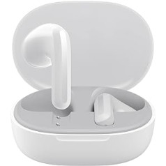 Xiaomi Redmi Buds 4 Lite austiņas bezvadu Bluetooth 5.3, skārienvadība, putekļu un IP54 ūdensnecaurlaidīgs, akumulatora darbības laiks līdz 20 stundām, bezvadu austiņas trokšņu slāpēšanas austiņas, baltas