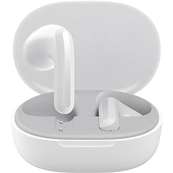 Xiaomi Redmi Buds 4 Lite austiņas bezvadu Bluetooth 5.3, skārienvadība, putekļu un IP54 ūdensnecaurlaidīgs, akumulatora darbības laiks līdz 20 stundām, bezvadu austiņas trokšņu slāpēšanas austiņas, baltas