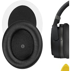 Geekria QuickFit Protein Leather rezerves ausu spilventiņi priekš HyperX Cloud Orbit S austiņām Ausu spilventiņi, austiņu ausu spilventiņi, ausu kausu remonta daļas (melnas)