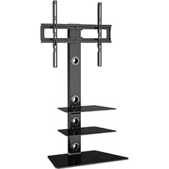 1home LCD/LED TV Stand Glass Stand Height Adjustable TV Table LED Flat Screen Rack Table Stand for 30-65 Inch