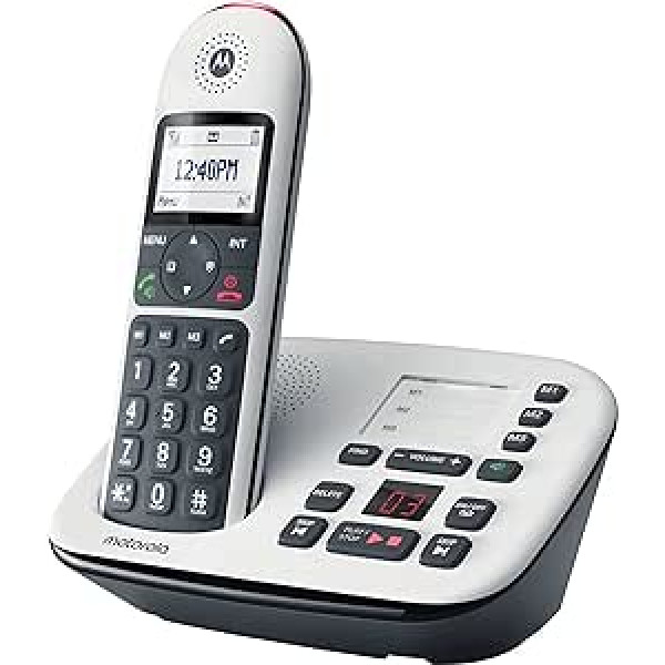 Motorola CD5011 — DECT digitālais bezvadu tālrunis ar automātisko atbildētāju, zvanu bloķēšanu un skaļuma palielināšanu — 1,8 collu pilns grafikas ekrāns