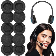 10 paar Schaumstoff-Bezüge für Computer-Headsets, 50 mm, Schwarz