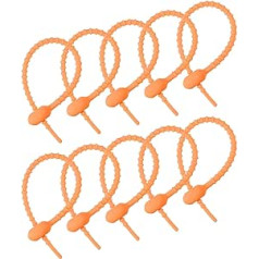 piegādes karte Wiederverwendbare Kabelbinder 6 Zoll Silikon Krawatten Taschenclips, Allzweck Silikon Krawatten Kabelbinder Brotbinder Haushalt Twist Ties Wiederverwendbare Twist Ties (Orange 12 Stück)