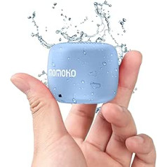 MOMOHO vandeniui atsparus „Bluetooth“ garsiakalbis belaidis mini nešiojamas trumpo dizaino IPX7 mažiausias vandeniui atsparus garsiakalbis TF kortų žaidimo palaikymas lauke, duše, vakarėliuose, žygiuose (mėlyna)